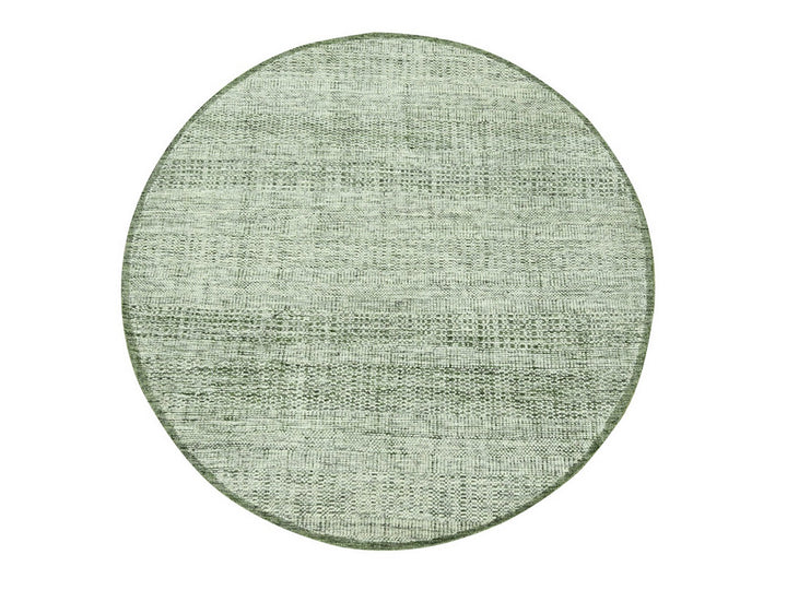 5'11" x 6'0" New Hand Knotted Green Wool Round Oriental Rug - MOA10276732