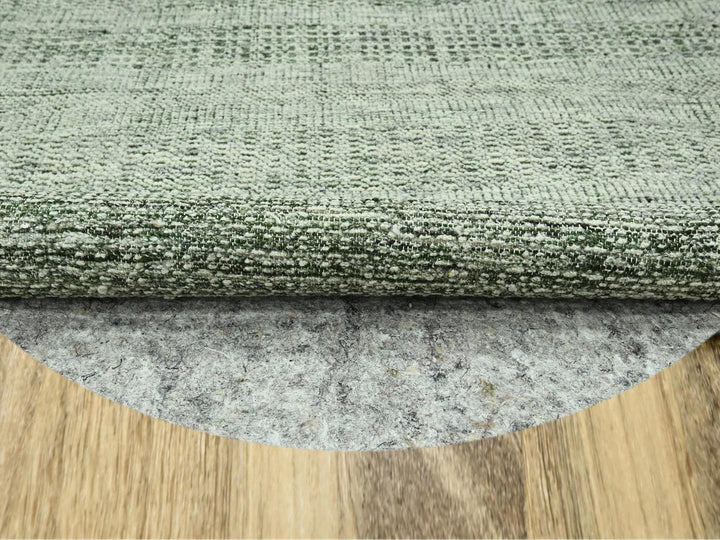 5'11" x 6'0" New Hand Knotted Green Wool Round Oriental Rug - MOA10276732