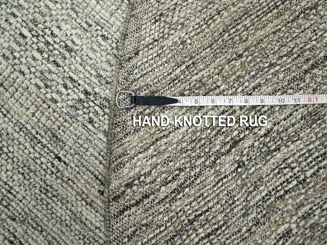 6'0" x 6'1" New Hand Knotted Brown Wool Round Oriental Rug - MOA10276733