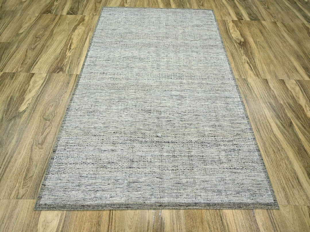 6'1" x 8'11" New Hand Knotted Brown Wool Rectangle Oriental Rug - MOA10276734