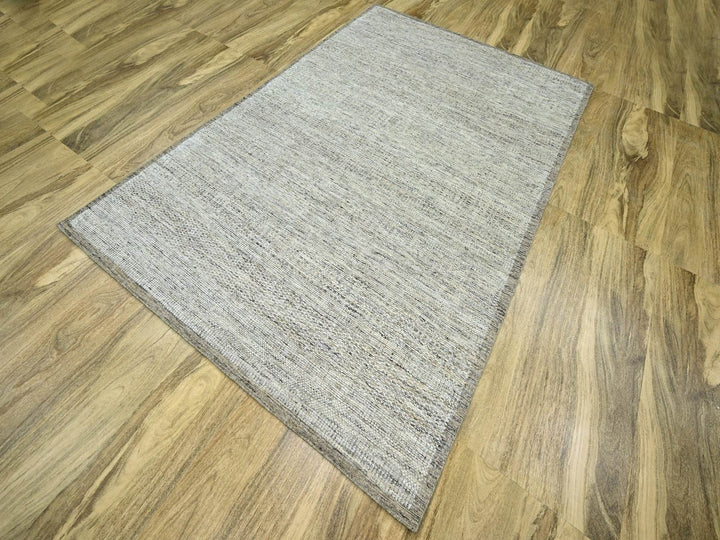 6'1" x 8'11" New Hand Knotted Brown Wool Rectangle Oriental Rug - MOA10276734