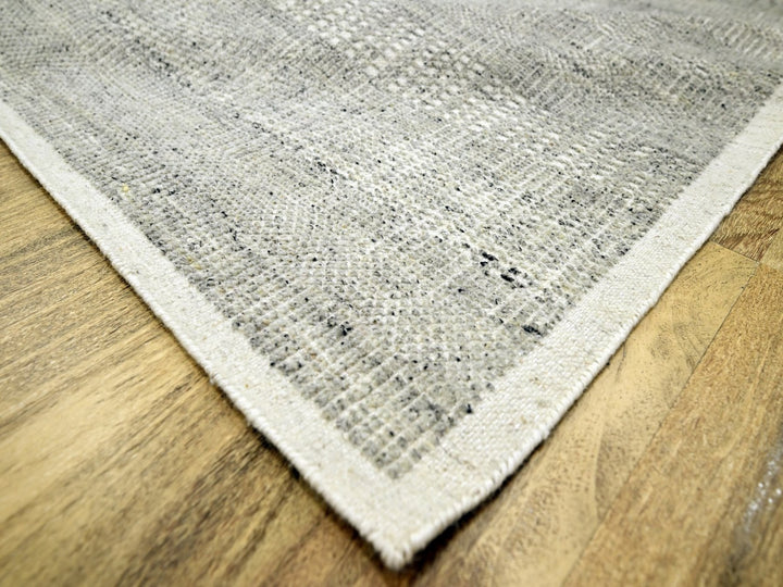 5'11" x 9'0" New Hand Knotted Grey Wool Rectangle Oriental Rug - MOA10276735