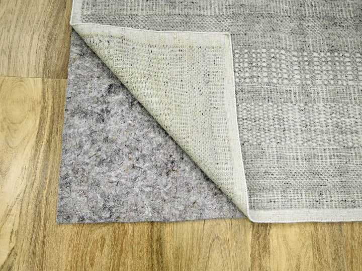 6'1" x 9'0" New Hand Knotted Grey Wool Rectangle Oriental Rug - MOA10276736