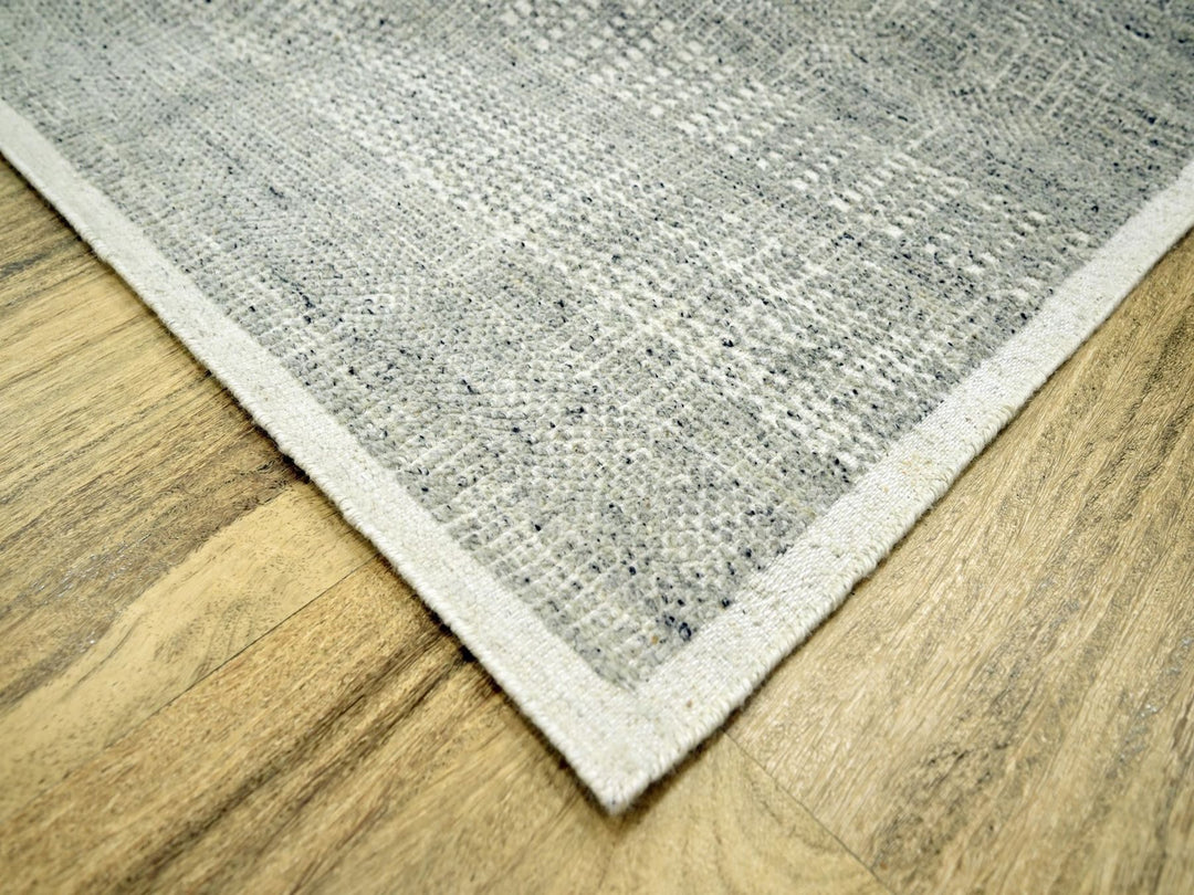 6'1" x 9'0" New Hand Knotted Grey Wool Rectangle Oriental Rug - MOA10276736