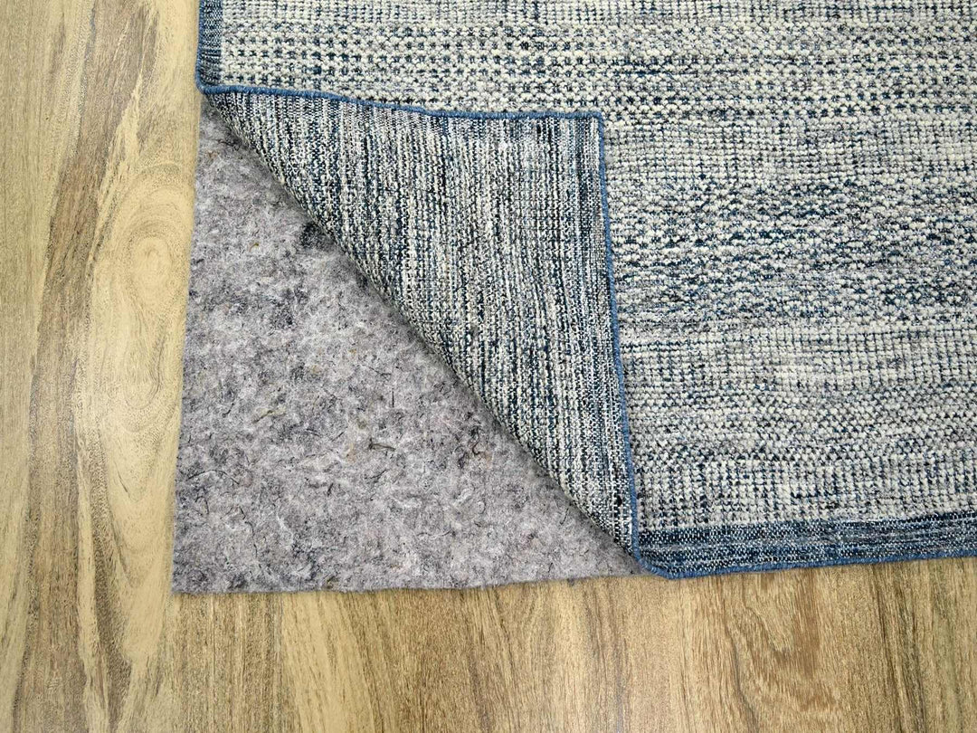 6'0" x 9'1" New Hand Knotted Blue Wool Rectangle Oriental Rug - MOA10276737