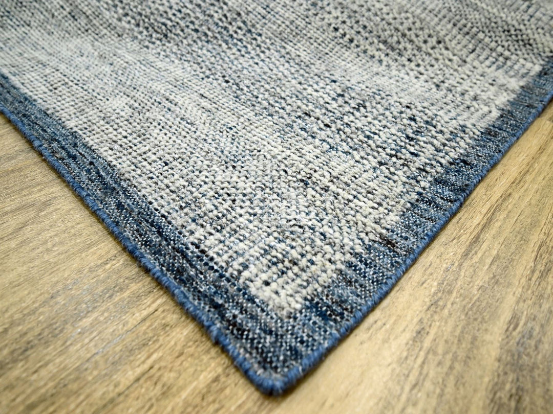 6'0" x 9'1" New Hand Knotted Blue Wool Rectangle Oriental Rug - MOA10276737