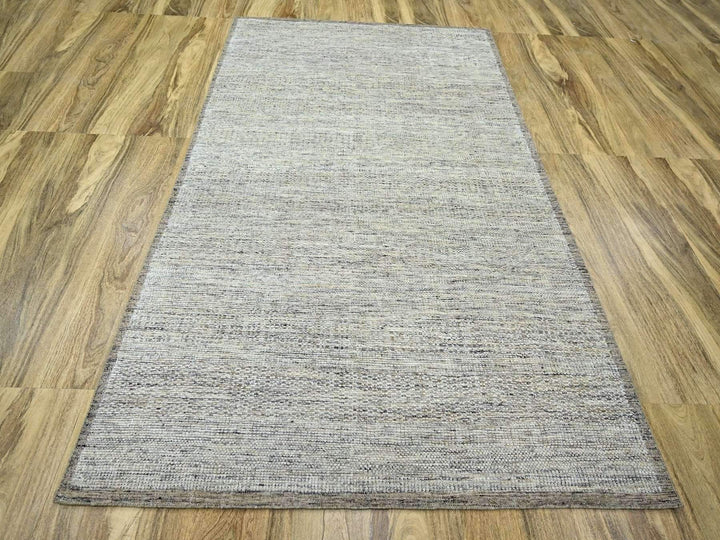 6'0" x 8'11" New Hand Knotted Brown Wool Rectangle Oriental Rug - MOA10276738