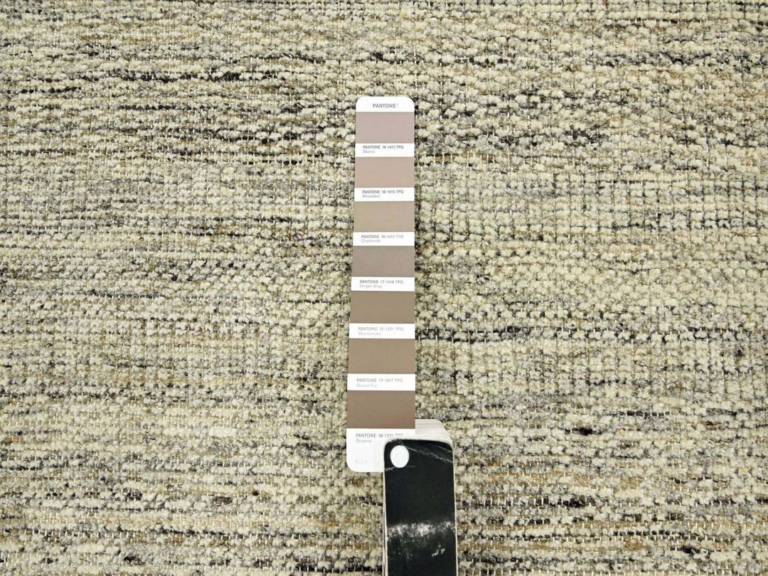 6'0" x 8'11" New Hand Knotted Brown Wool Rectangle Oriental Rug - MOA10276738