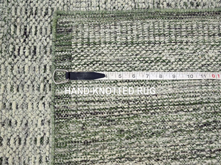 2'6" x 6'0" New Hand Knotted Green Wool Runner Oriental Rug - MOA10276739