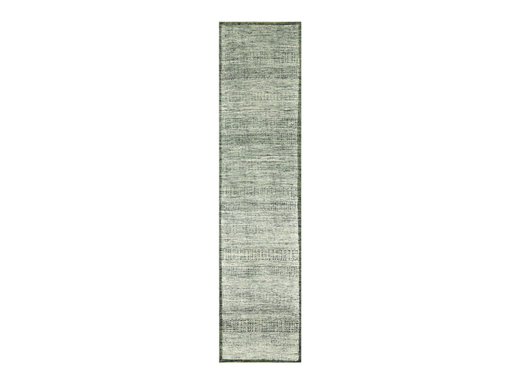 2'6" x 10'0" New Hand Knotted Green Wool Runner Oriental Rug - MOA10276741
