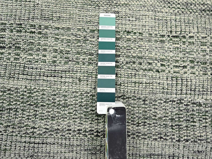 2'6" x 10'0" New Hand Knotted Green Wool Runner Oriental Rug - MOA10276741
