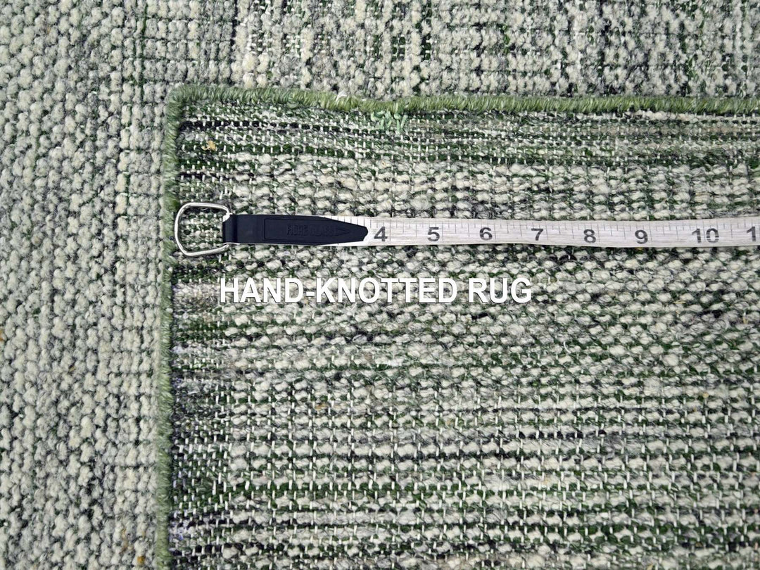 2'6" x 6'0" New Hand Knotted Green Wool Runner Oriental Rug - MOA10276742