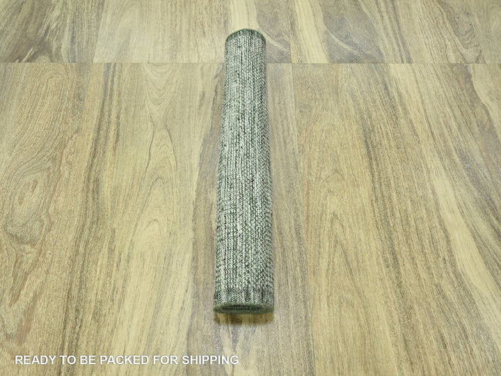2'6" x 6'0" New Hand Knotted Green Wool Runner Oriental Rug - MOA10276743