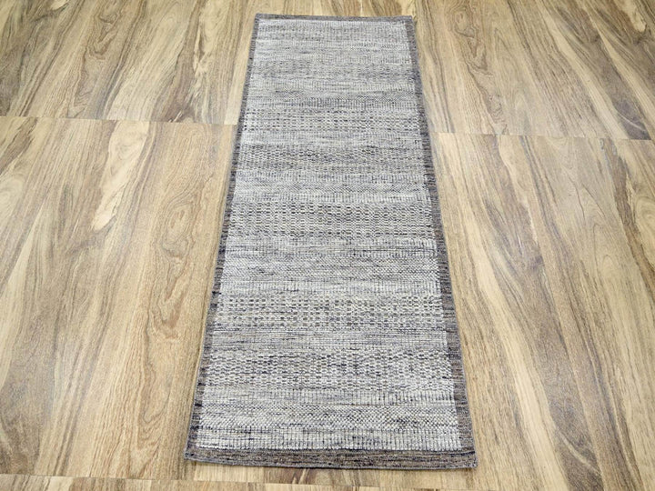 2'7" x 6'2" New Hand Knotted Brown Wool Runner Oriental Rug - MOA10276744