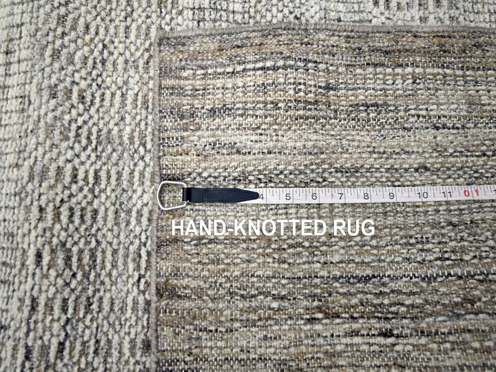 2'7" x 6'2" New Hand Knotted Brown Wool Runner Oriental Rug - MOA10276744
