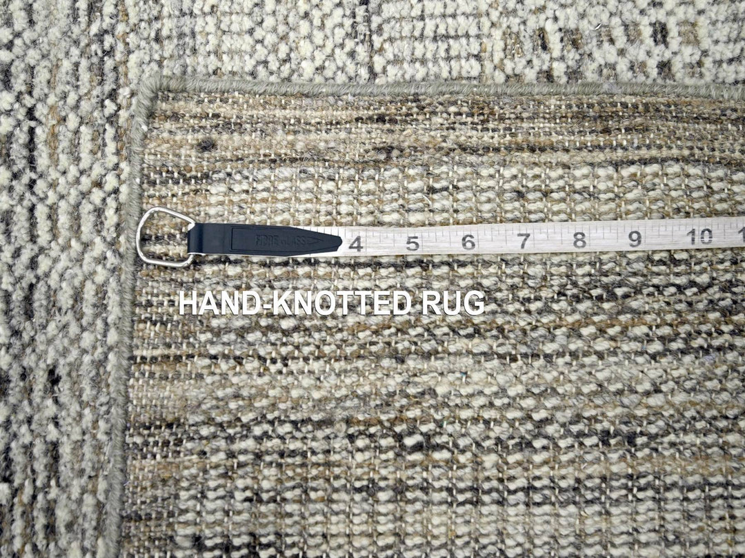 2'8" x 12'0" New Hand Knotted Brown Wool Runner Oriental Rug - MOA10276745