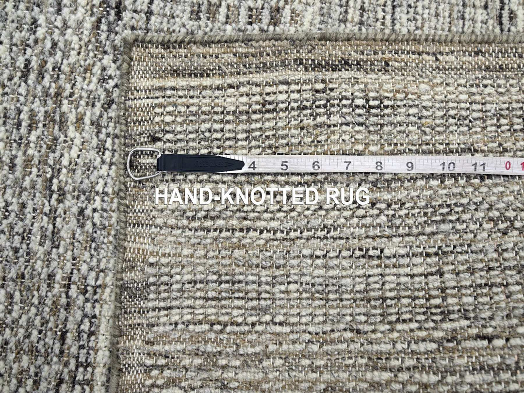 2'8" x 7'10" New Hand Knotted Brown Wool Runner Oriental Rug - MOA10276746