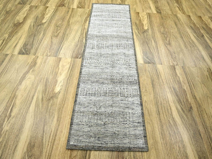 2'6" x 7'11" New Hand Knotted Brown Wool Runner Oriental Rug - MOA10276747