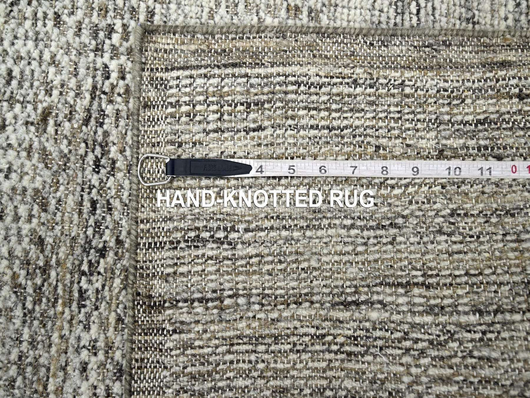 2'6" x 7'11" New Hand Knotted Brown Wool Runner Oriental Rug - MOA10276747