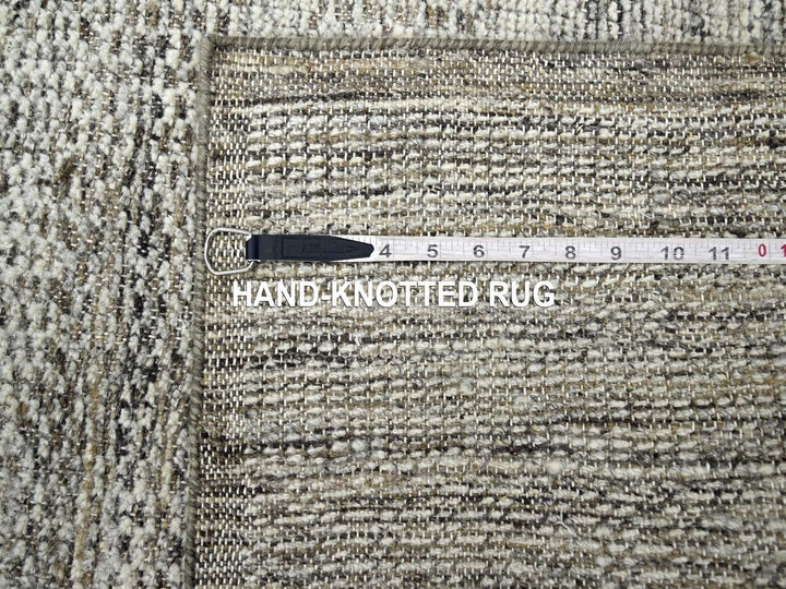 2'6" x 7'11" New Hand Knotted Brown Wool Runner Oriental Rug - MOA10276747