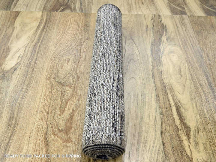 2'6" x 7'11" New Hand Knotted Brown Wool Runner Oriental Rug - MOA10276747