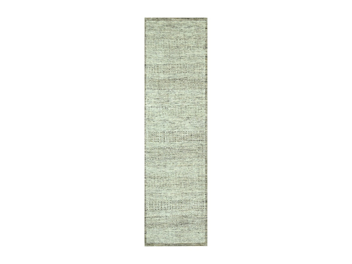 2'7" x 7'10" New Hand Knotted Brown Wool Runner Oriental Rug - MOA10276748