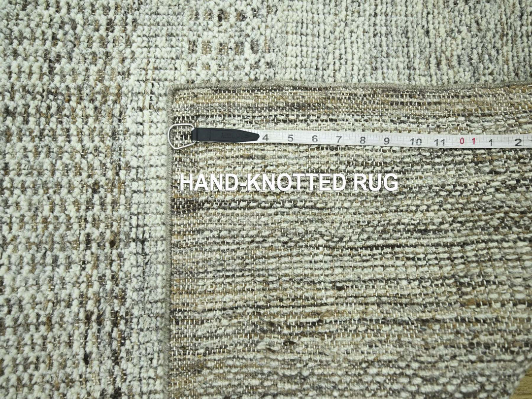 2'7" x 7'10" New Hand Knotted Brown Wool Runner Oriental Rug - MOA10276748