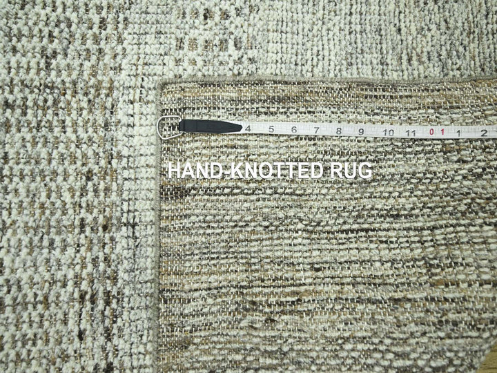 2'7" x 7'10" New Hand Knotted Brown Wool Runner Oriental Rug - MOA10276748