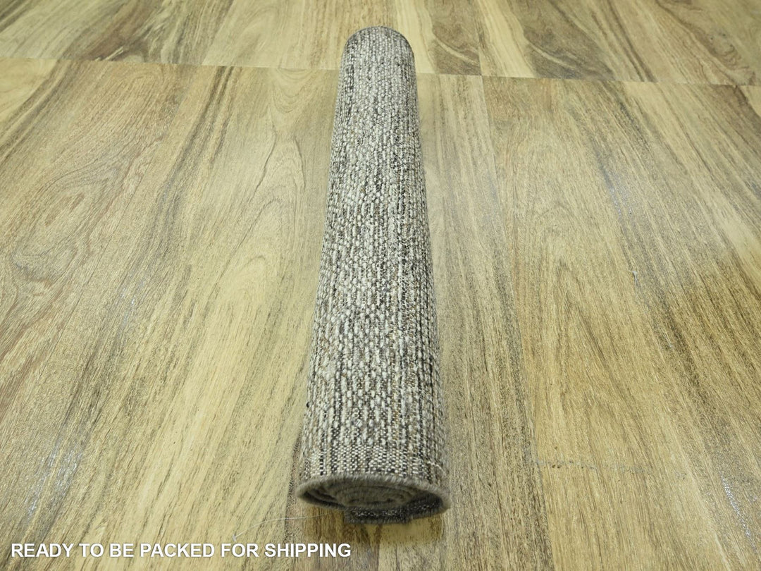 2'7" x 7'10" New Hand Knotted Brown Wool Runner Oriental Rug - MOA10276748