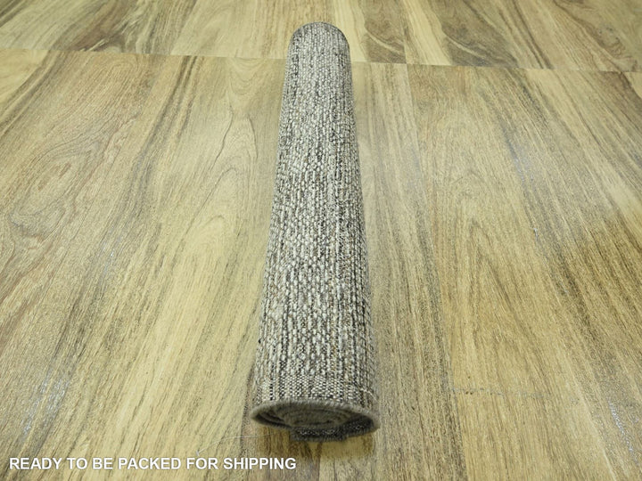 2'7" x 7'10" New Hand Knotted Brown Wool Runner Oriental Rug - MOA10276748