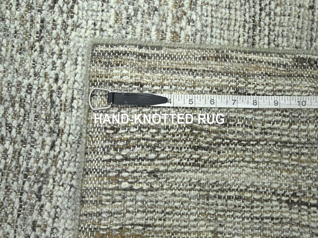 2'7" x 7'11" New Hand Knotted Brown Wool Runner Oriental Rug - MOA10276749