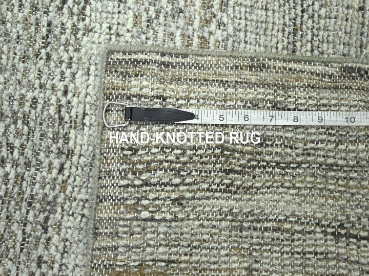 2'7" x 7'11" New Hand Knotted Brown Wool Runner Oriental Rug - MOA10276749