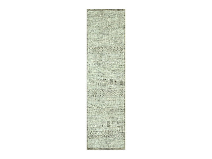2'7" x 10'0" New Hand Knotted Brown Wool Runner Oriental Rug - MOA10276750