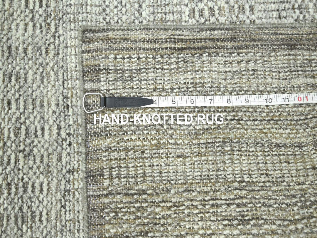 2'7" x 10'0" New Hand Knotted Brown Wool Runner Oriental Rug - MOA10276750