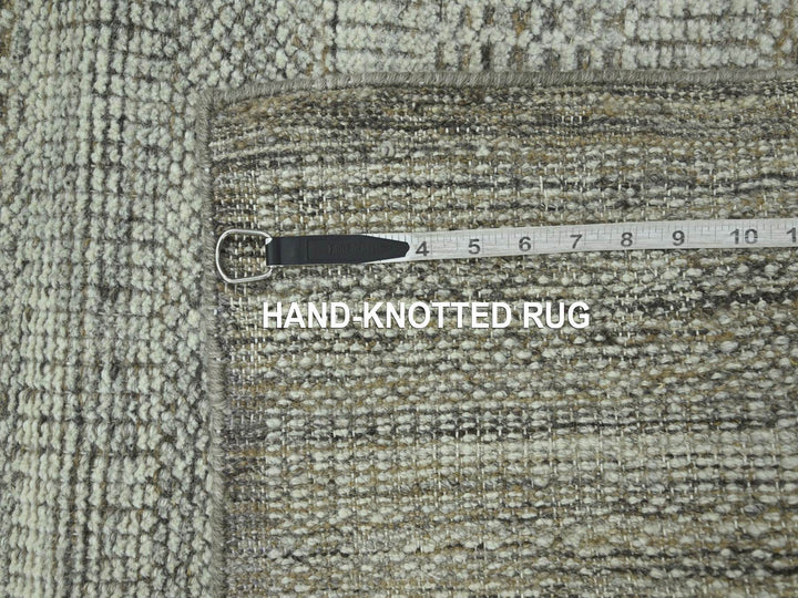 2'7" x 6'2" New Hand Knotted Brown Wool Runner Oriental Rug - MOA10276751