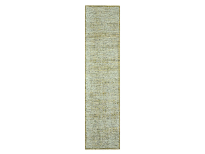 2'6" x 11'11" New Hand Knotted Yellow Wool Runner Oriental Rug - MOA10276752