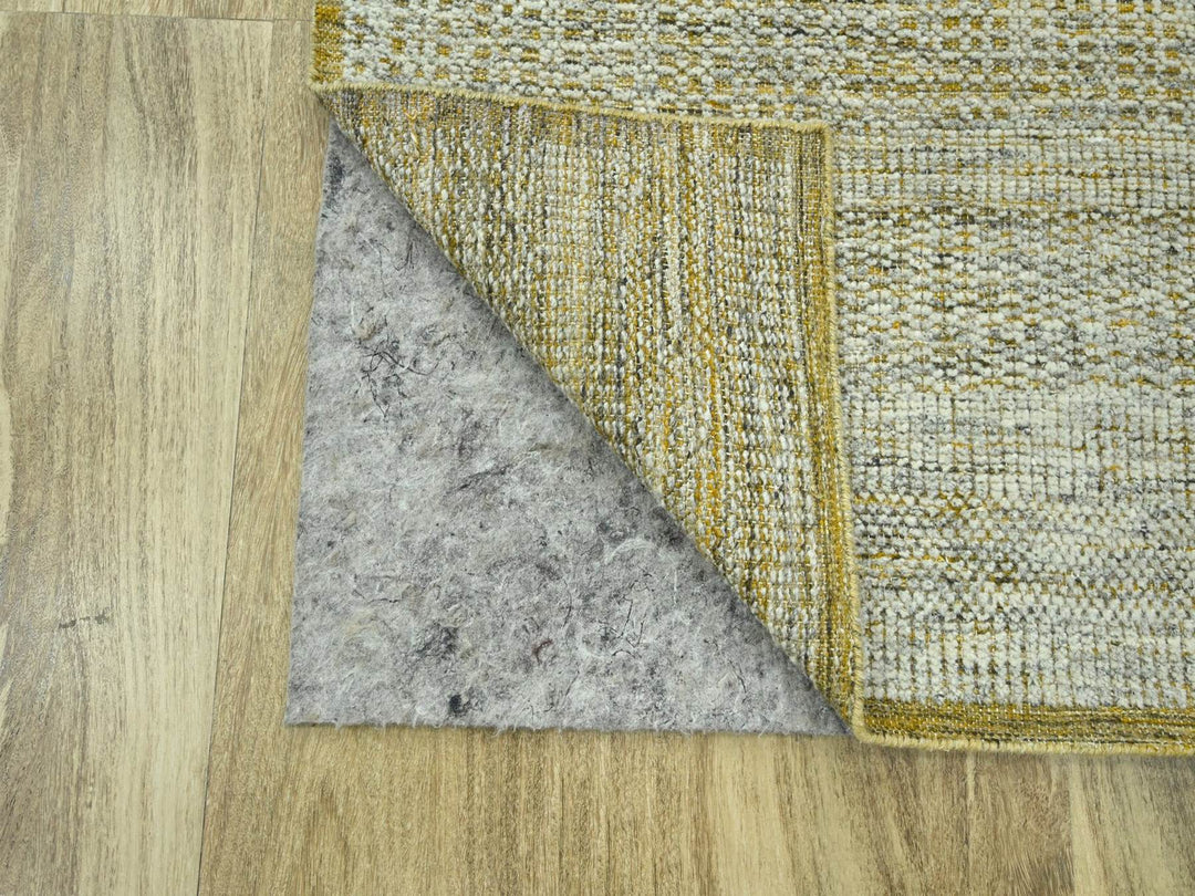 2'6" x 11'11" New Hand Knotted Yellow Wool Runner Oriental Rug - MOA10276752