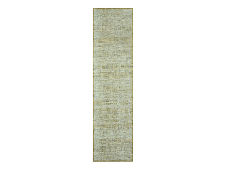 2'6" x 9'11" New Hand Knotted Yellow Wool Runner Oriental Rug - MOA10276753
