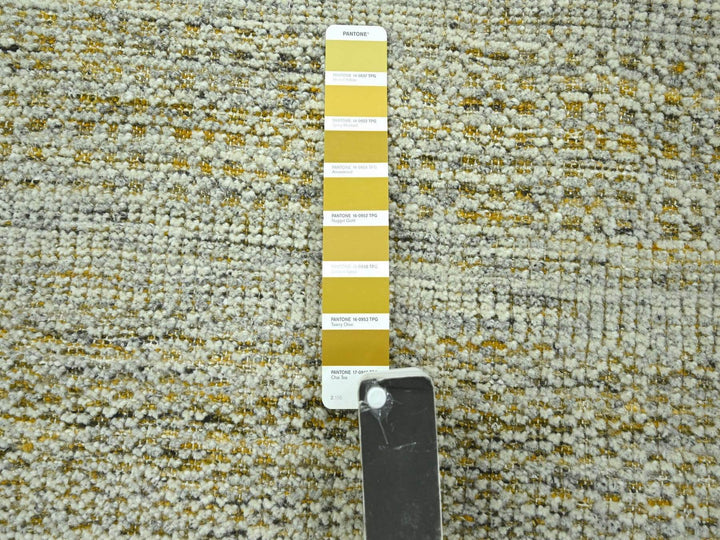 2'6" x 9'11" New Hand Knotted Yellow Wool Runner Oriental Rug - MOA10276753