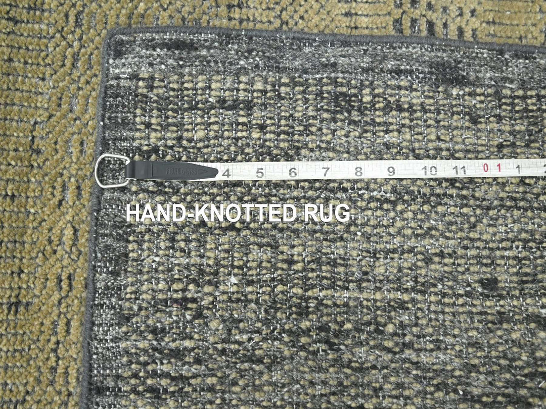 2'7" x 6'1" New Hand Knotted Brown Wool Runner Oriental Rug - MOA10276754