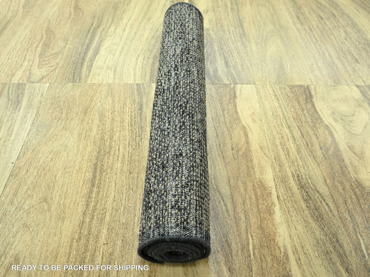 2'7" x 6'1" New Hand Knotted Brown Wool Runner Oriental Rug - MOA10276754
