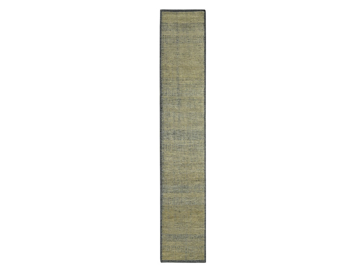 2'6" x 11'10" New Hand Knotted Brown Wool Runner Oriental Rug - MOA10276755