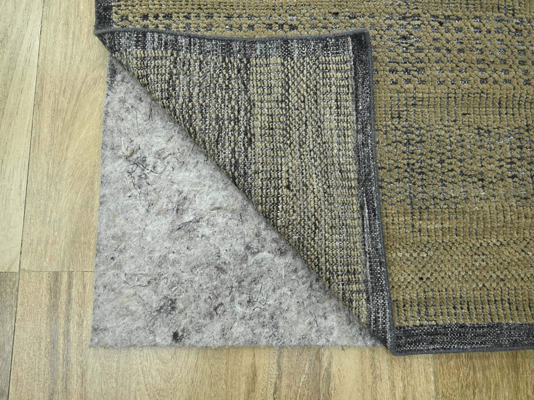 2'6" x 11'10" New Hand Knotted Brown Wool Runner Oriental Rug - MOA10276755