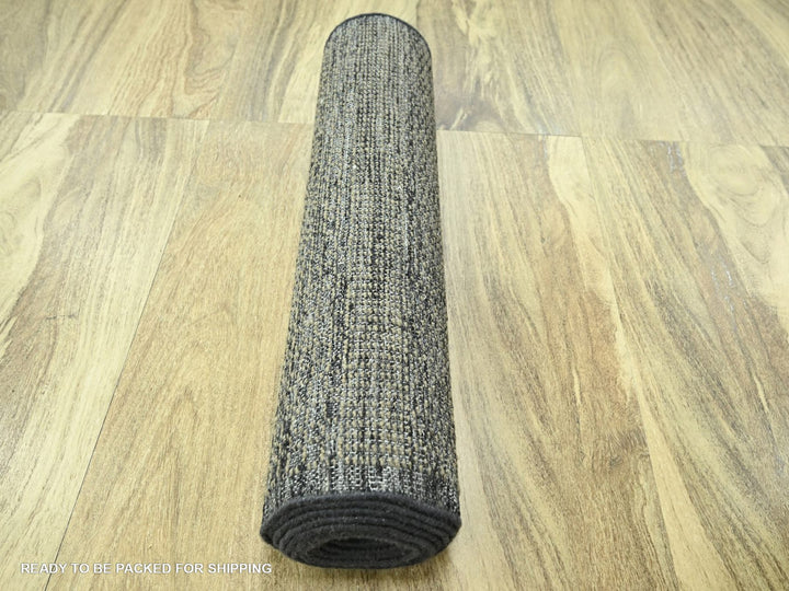 2'6" x 11'10" New Hand Knotted Brown Wool Runner Oriental Rug - MOA10276755