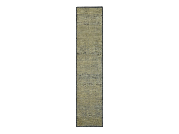 2'6" x 9'11" New Hand Knotted Brown Wool Runner Oriental Rug - MOA10276756