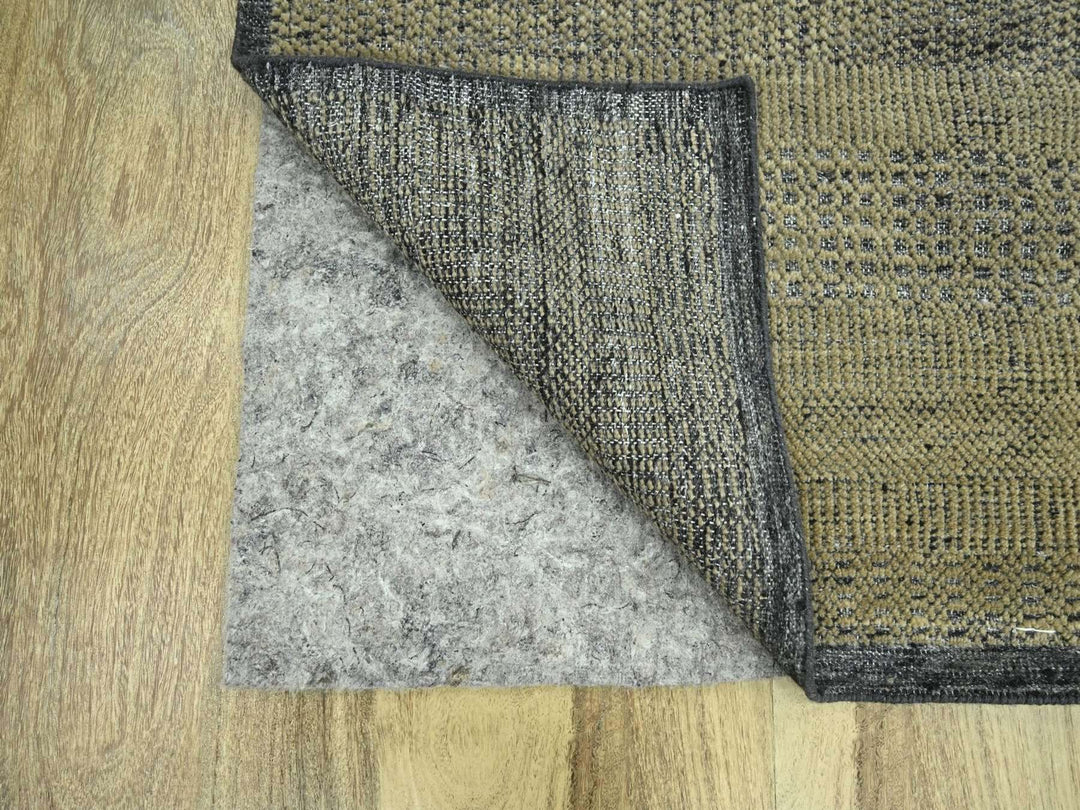 2'6" x 9'11" New Hand Knotted Brown Wool Runner Oriental Rug - MOA10276756