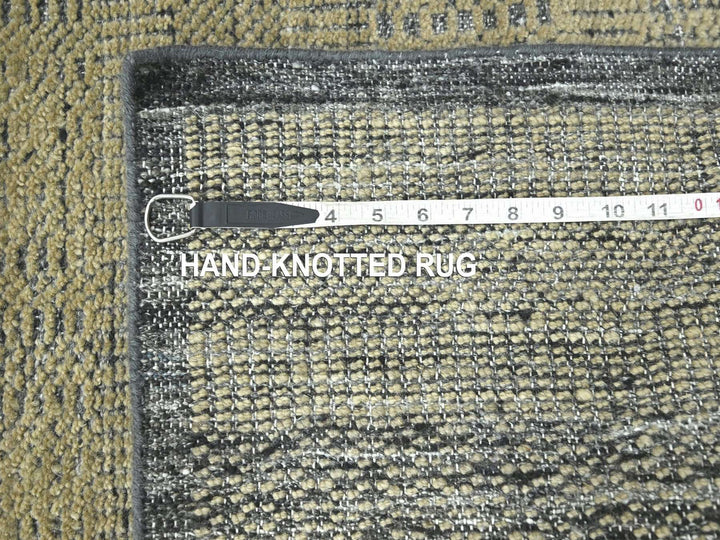 2'6" x 9'11" New Hand Knotted Brown Wool Runner Oriental Rug - MOA10276756