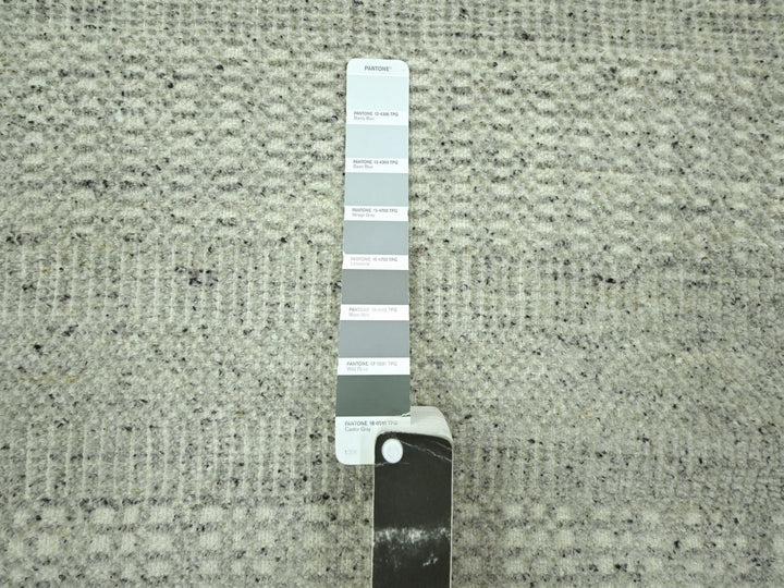 2'7" x 8'1" New Hand Knotted Grey Wool Runner Oriental Rug - MOA10276760