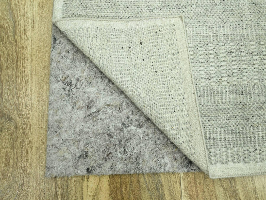 2'7" x 8'1" New Hand Knotted Grey Wool Runner Oriental Rug - MOA10276760