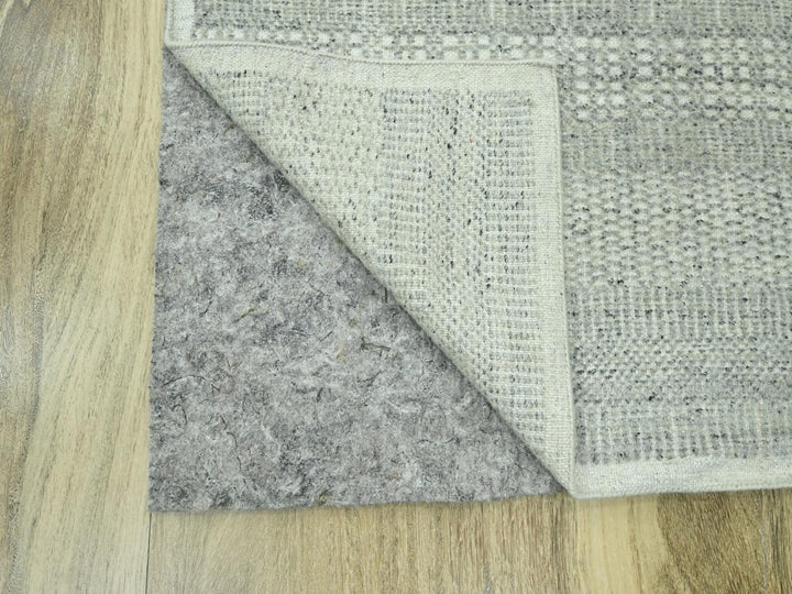 2'6" x 8'1" New Hand Knotted Grey Wool Runner Oriental Rug - MOA10276762